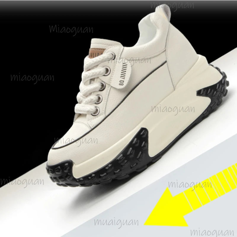 Women's 7cm Wedge Platform Sneakers – Chunky Heel Sport Shoes Wedge Platform Sneakers Axl