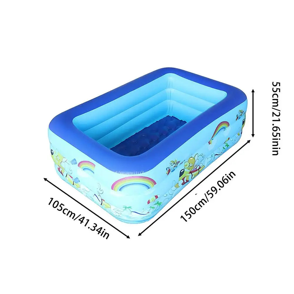 Rectangle Inflatable Kids Pool – Backyard PVC Swim Pool Inflatable Swimming Pool Axl 150x105x55cm