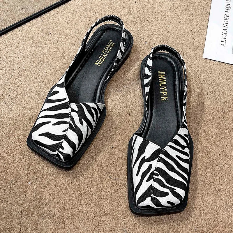 Women's Square Toe Slip-On Loafers | Butterfly-Knot Flats Women's Loafers Axl zebra-stripe 38