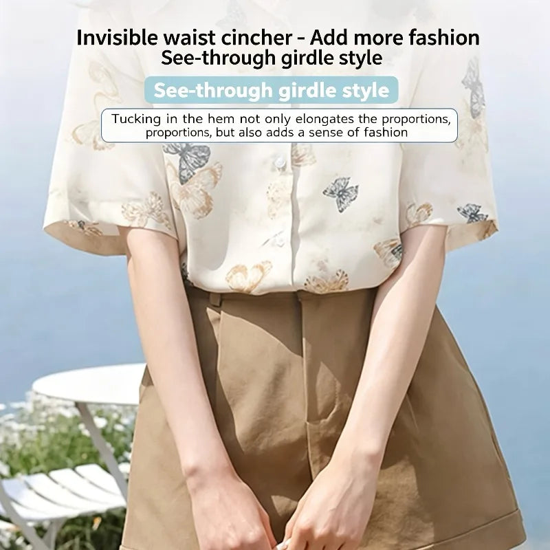 Lace Trim Hem Waist Belt – No-Tie Hem Adjuster for Shirts Hem Adjuster Belt Axl