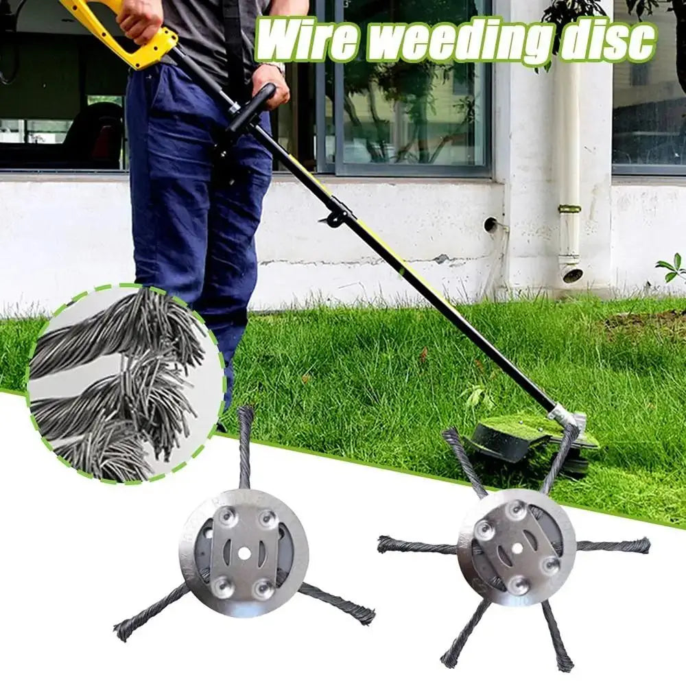 6-Inch Steel Wire Wheel Brush Head – Universal Grass Trimmer Trimmer Head Brush Axl