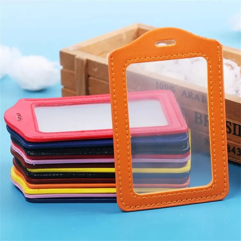 PU Leather Double-Sided ID Badge & Card Holder Case ID Card Holder Axl