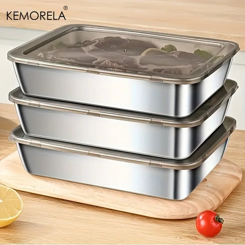 3-Pc Stainless Steel Food Storage Containers – Leak-Proof Food Storage Containers Axl 3PCS