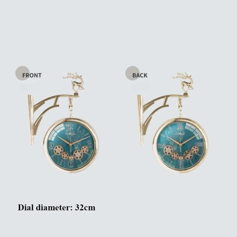 Double-Sided Silent Wall Clock – Modern 32cm Round Decor Silent Wall Clock Axl 7852