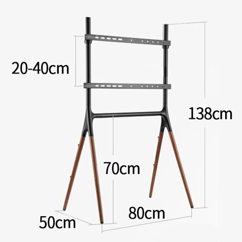 Nordic Floor TV Stand – Large Metal Monitor Rack & Storage Floor TV Stand Axl Brown