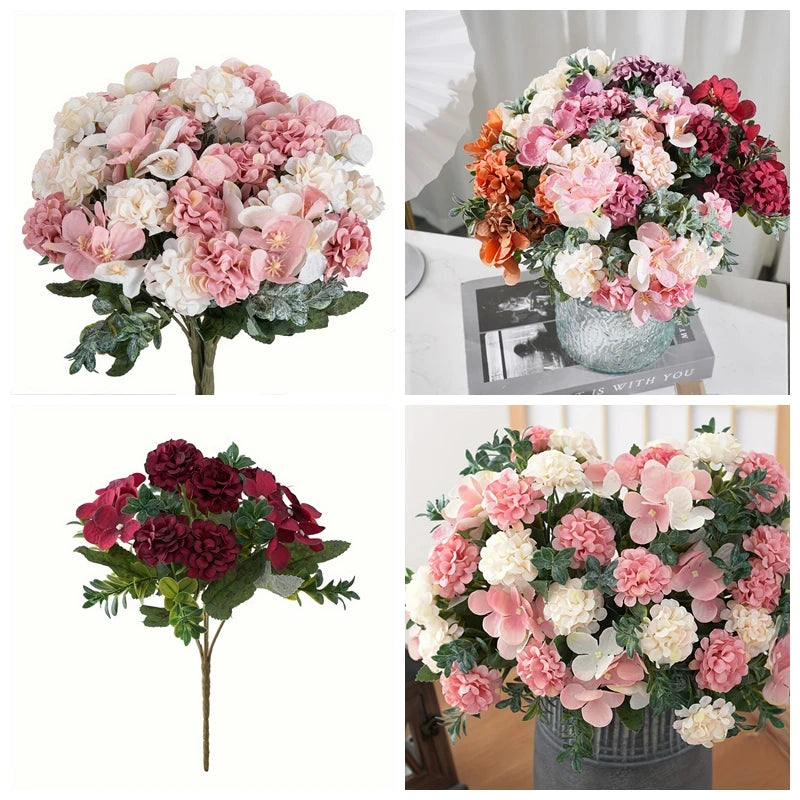 Artificial Silk Hydrangea Bouquet – Wedding & Home Décor Artificial Flower Bouquet Axl