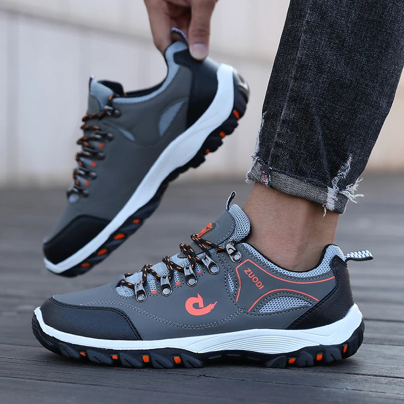 ZULIWAGN Men's Waterproof Low Cut Hiking Shoes – Plus Size Men's Hiking Shoes Axl