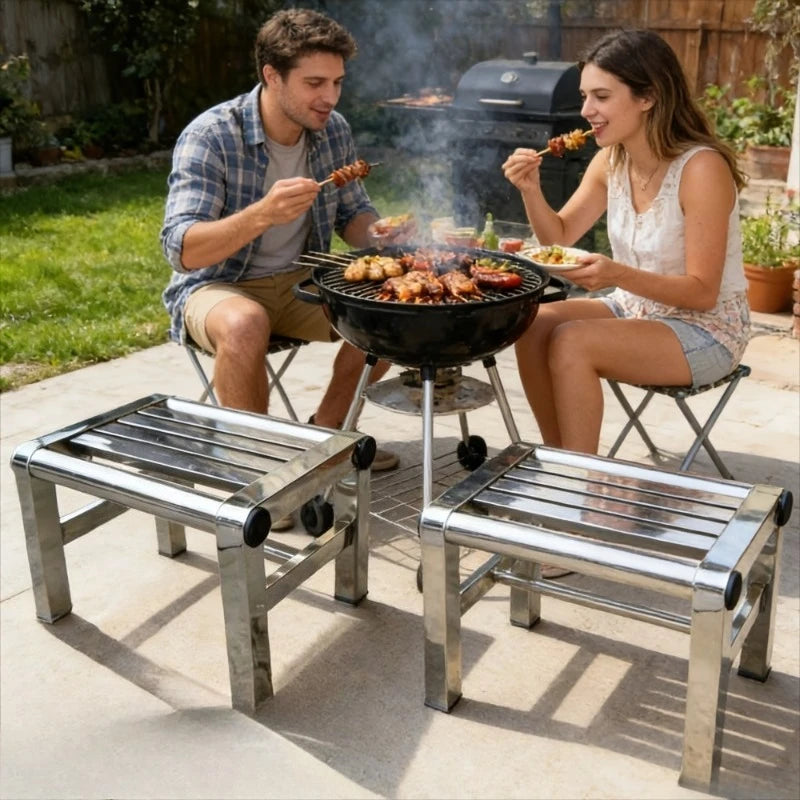 Heavy Duty Stainless Steel Step Stool – Camping, Beach & Home Outdoor Step Stool Axl