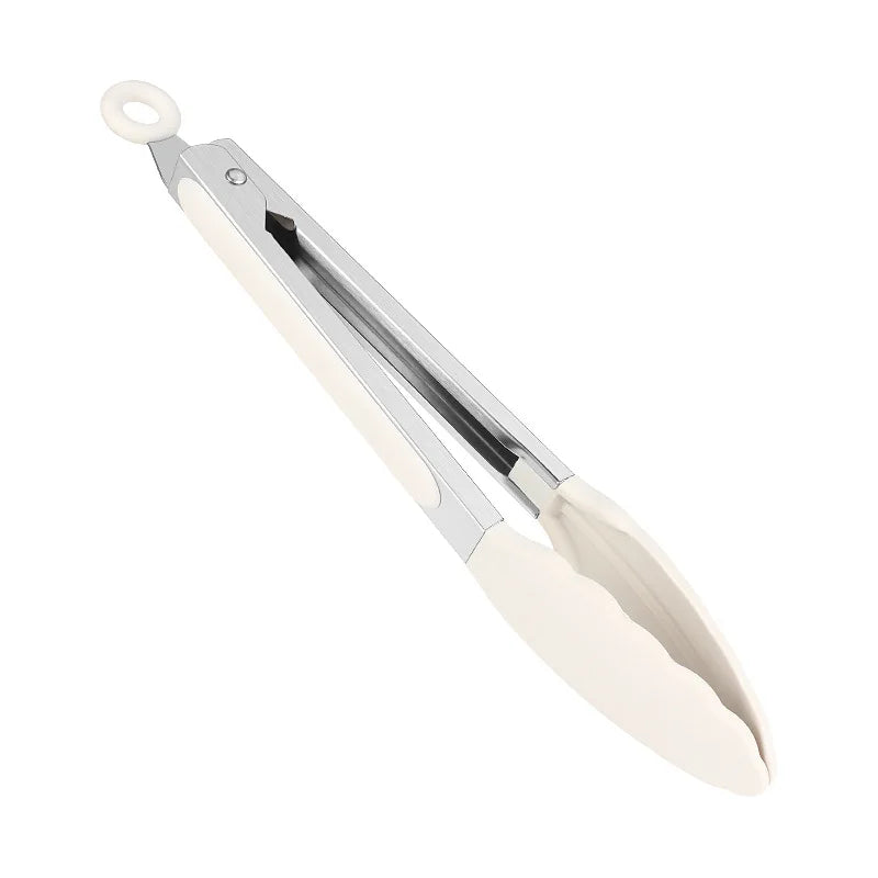 Silicone Food Tongs 9" & 12" – Kitchen, BBQ & Grilling Tongs Kitchen Serving Tongs Axl 9Off-white-88526