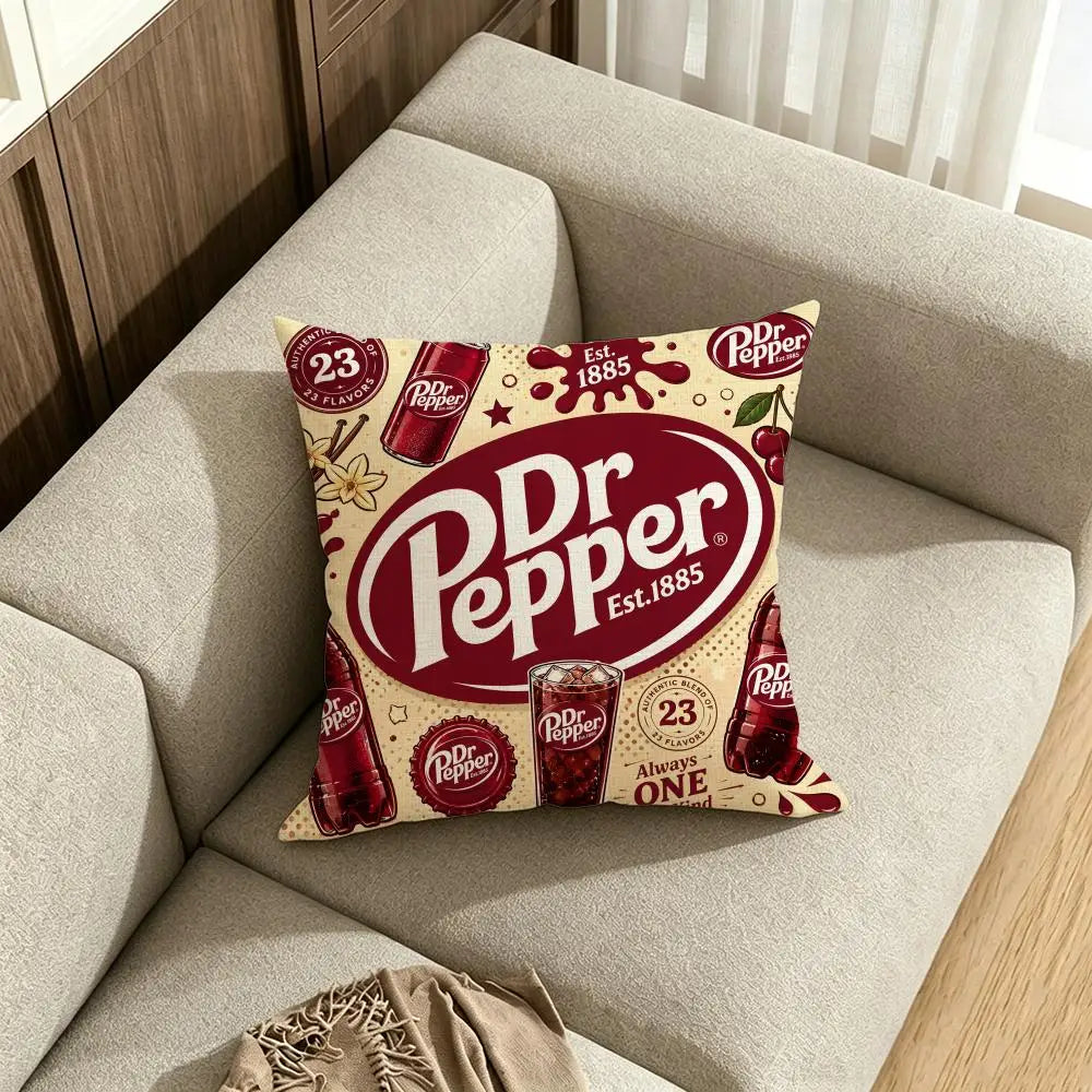 Dr Pepper Linen Cushion Cover – Breathable Printed Pillowcase Decorative Cushion Cover Axl