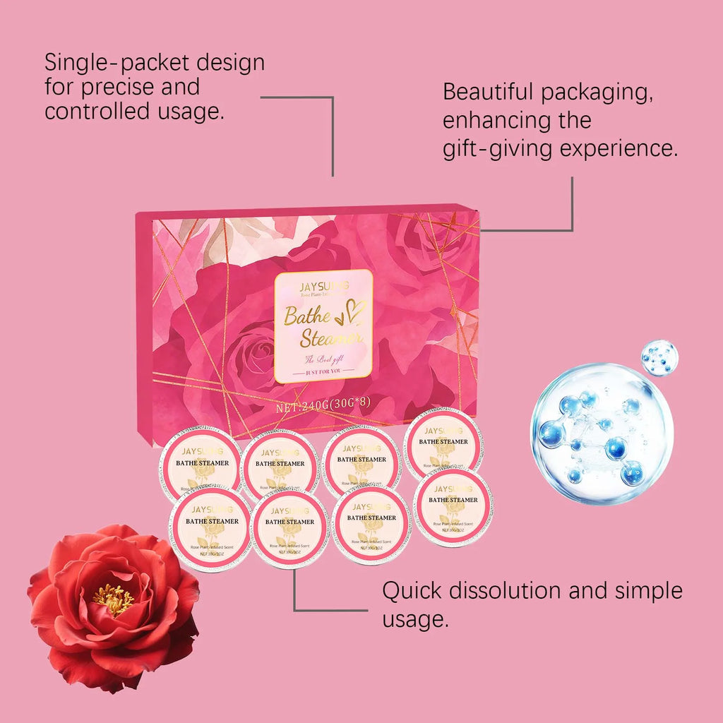 Aromatherapy Shower Steamers 8-Pack – Rose Spa Gift Set Shower Steamers Axl