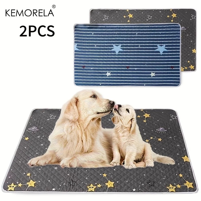 KEMORELA 2-Pack Washable Dog Training Mats | Reusable Pet Pad Dog Training Mat Axl