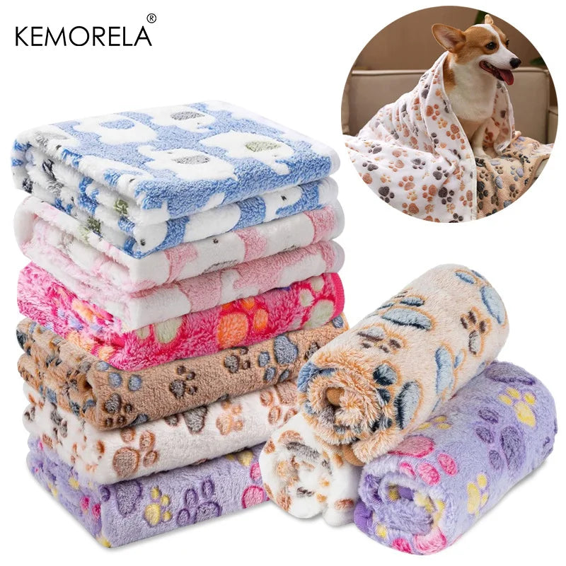 Soft Fluffy Pet Blanket – Paws & Elephant Pattern | Cats & Dogs Pet Blanket Mat Axl