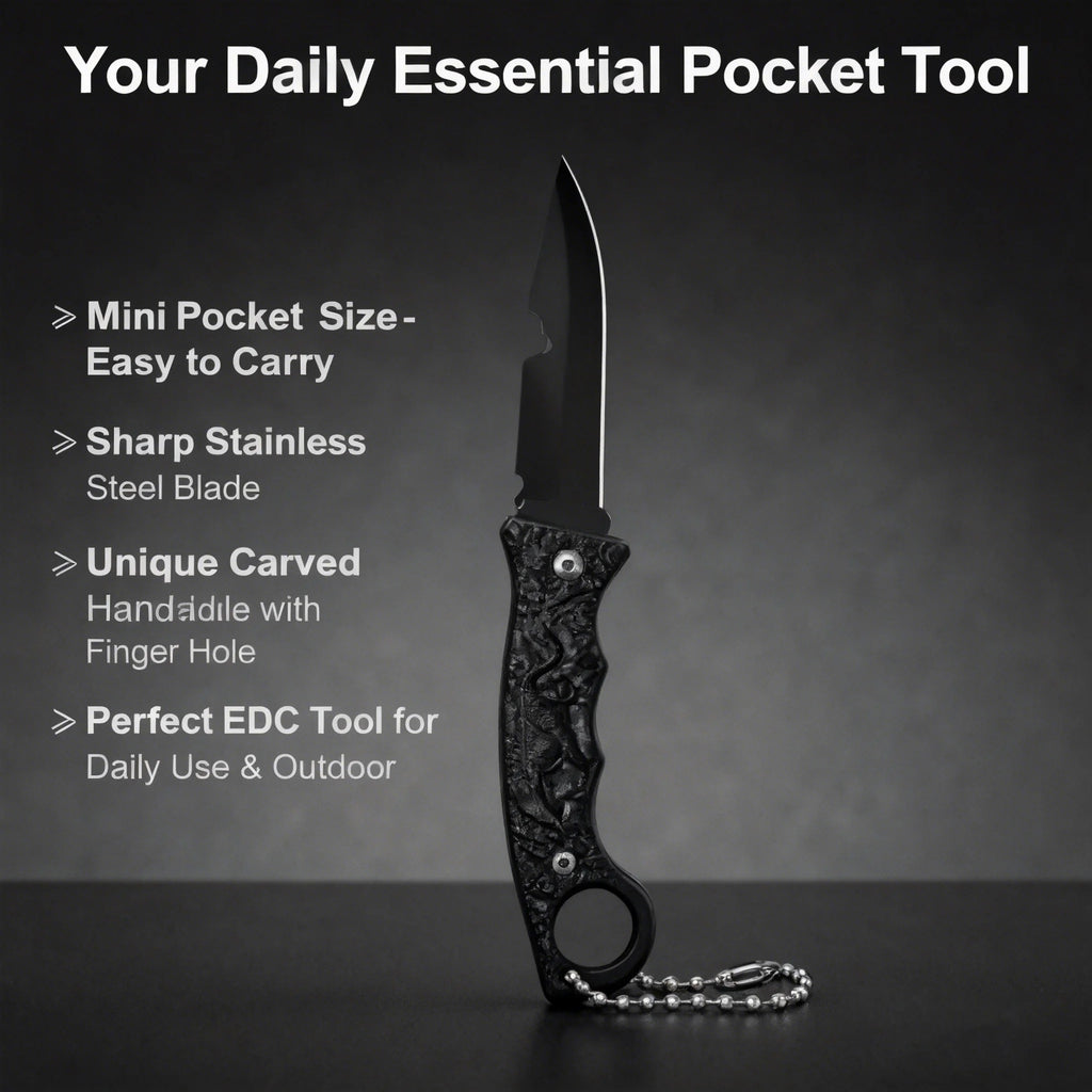YRIDEFE Mini EDC Fixed Blade Knife – Tiger Handle Outdoor Fixed Blade Knife Axl