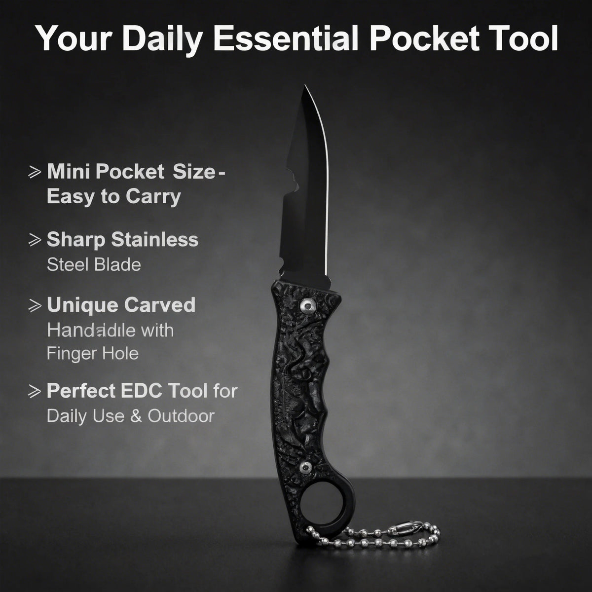 YRIDEFE Mini EDC Fixed Blade Knife – Tiger Handle Outdoor Fixed Blade Knife Axl