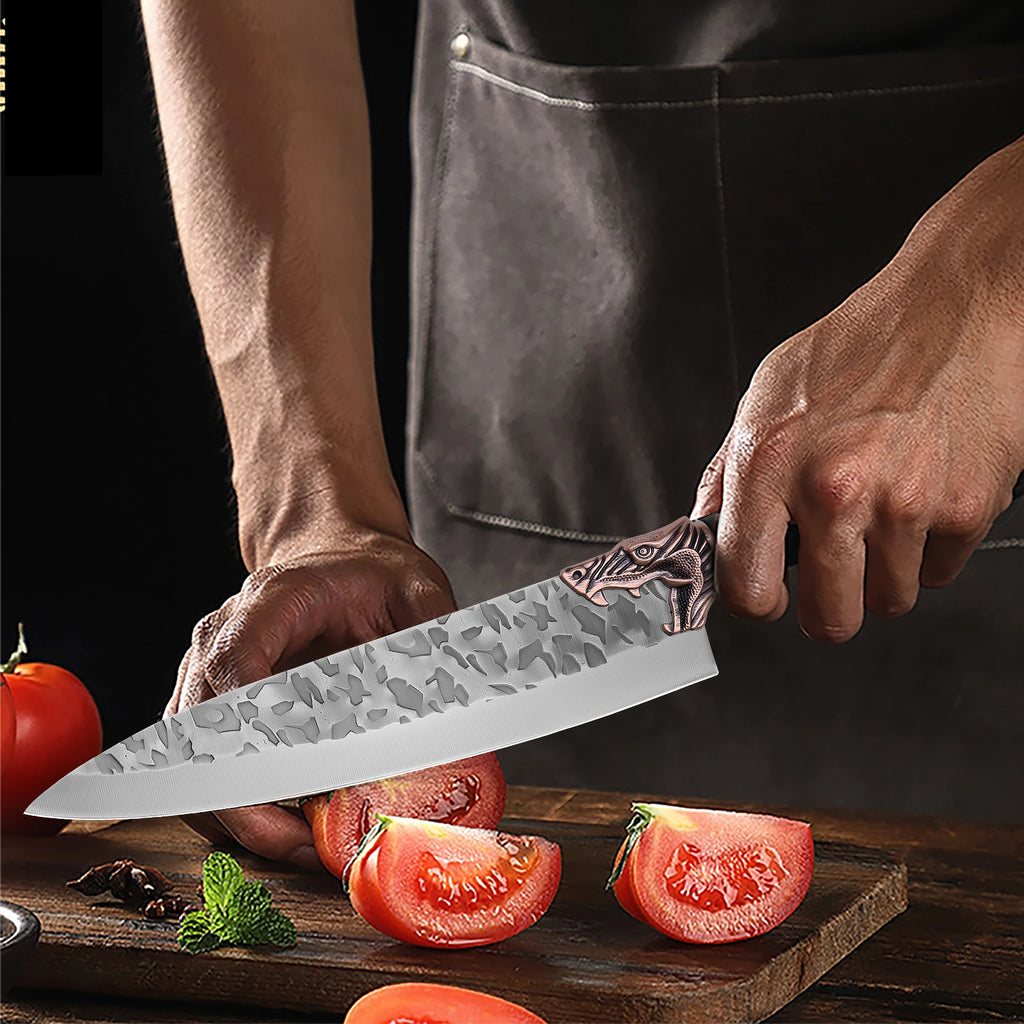 WXCOO Hand Forged Stainless Steel Chef & Butcher Knife Kitchen Chef Knife Axl