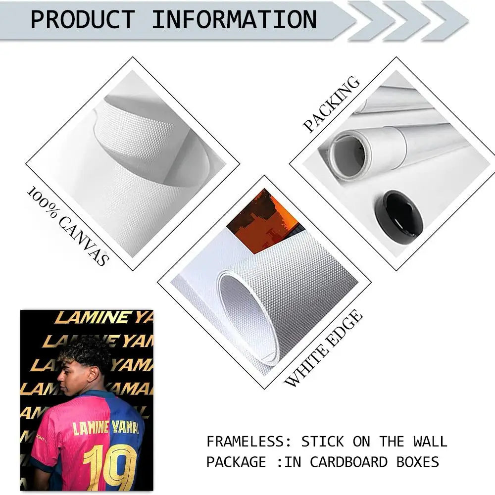 Lamine Yamal Football Star Canvas Wall Art Poster – Unframed Canvas Wall Art Axl