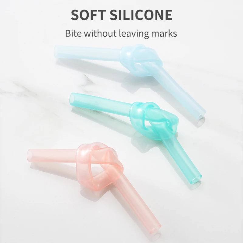 6-Pack Reusable Silicone Straws BPA-Free with Cleaning Brush Reusable Drinking Straws Axl
