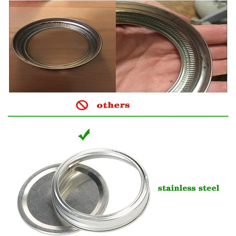 12-Pack Regular Mouth Mason Jar Lids & Rings 70mm – Canning Set Canning Jar Lids Axl