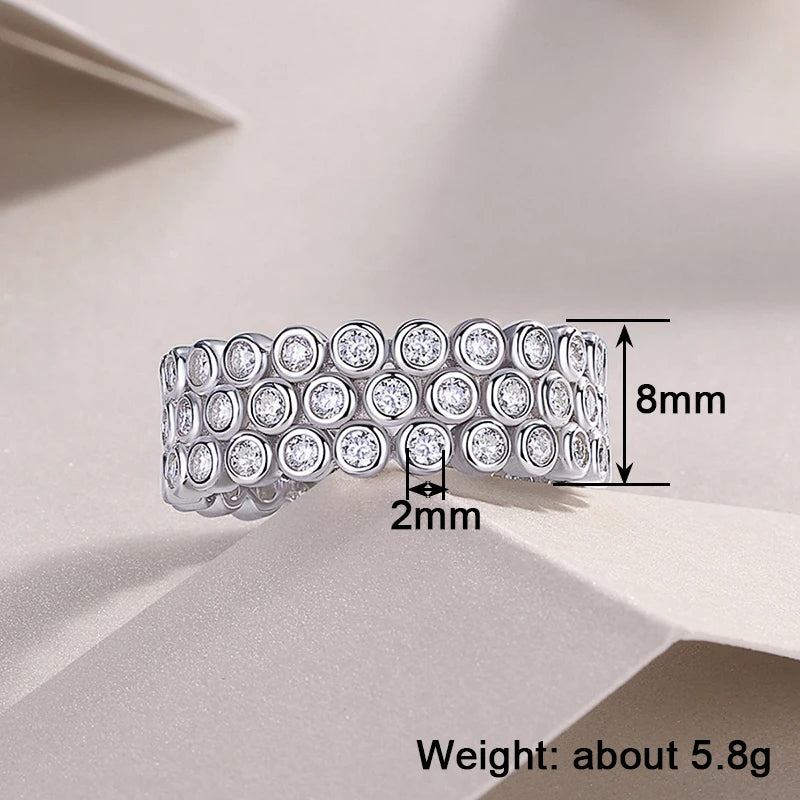 Huitan Silver Cubic Zirconia Women's Wedding Band Ring Zirconia Fashion Ring Axl
