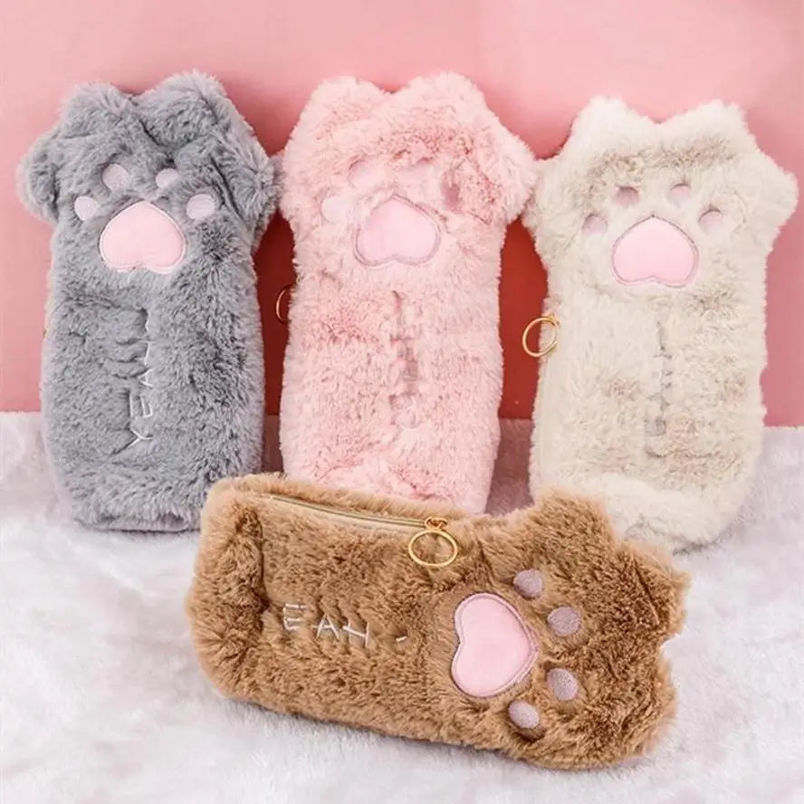 Japanese Plush Cat Claw Pencil Case – Large Capacity Pouch Plush Pencil Case Axl