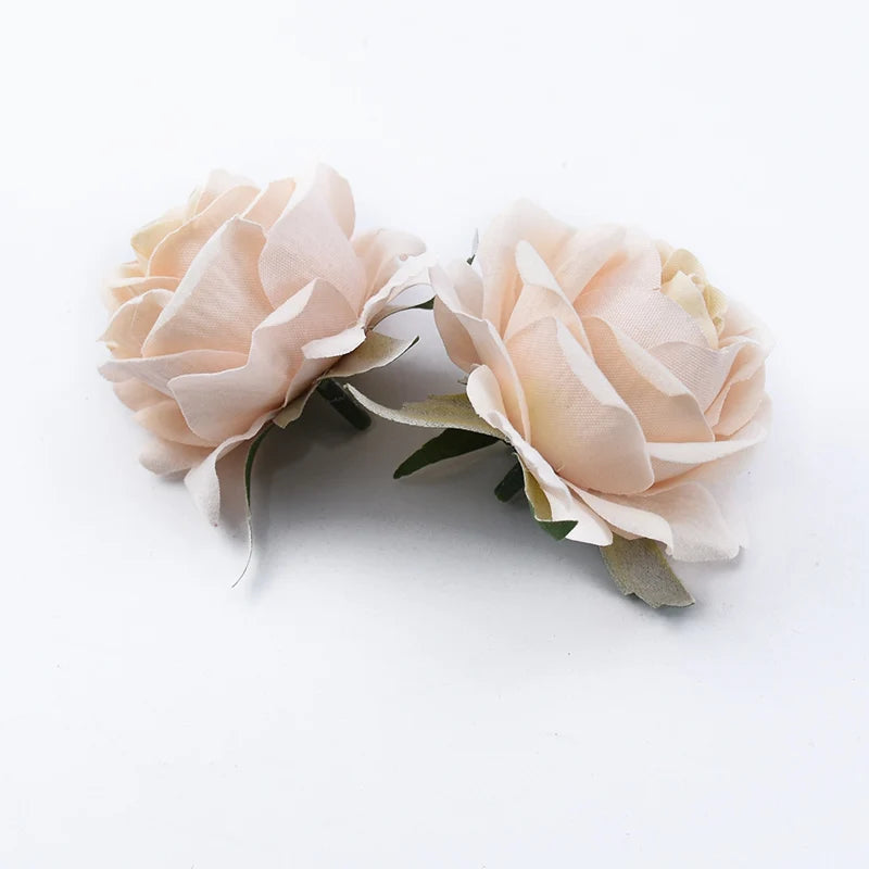 Artificial Silk Rose Heads 5 or 10 Pcs – DIY Wedding Decor Artificial Silk Flowers Axl Champagne 5 PCS