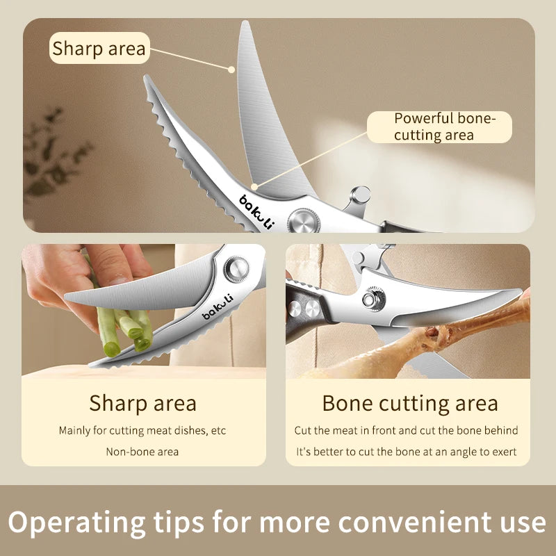 PLYS Stainless Steel Kitchen Scissors – Ergonomic Handle Kitchen Scissors Axl