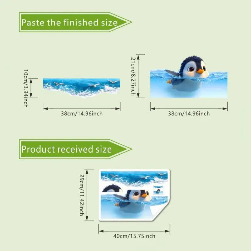 Cute Penguin Toilet Stickers – Waterproof Bathroom Decals Bathroom Wall Decal Axl 1pc