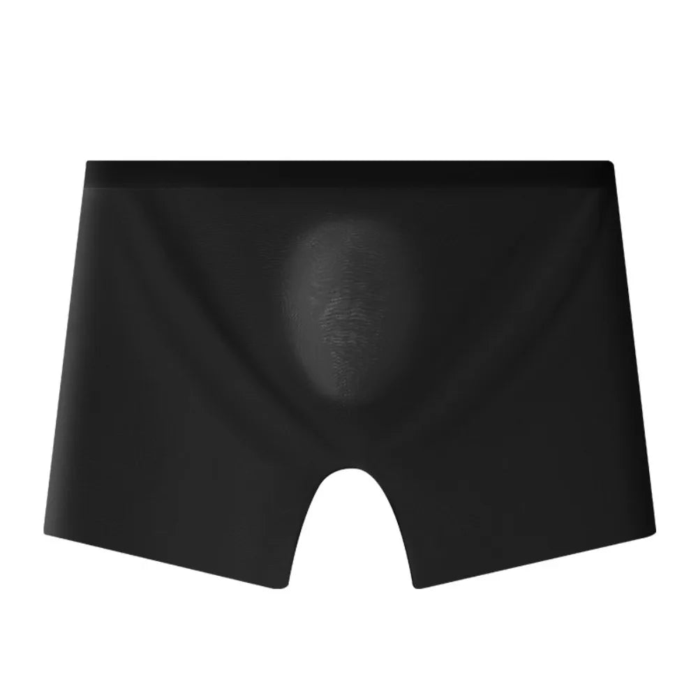 Men's Ice Silk Boxer Briefs – Seamless Breathable Quick-Dry Men's Boxer Briefs Axl Black XXS