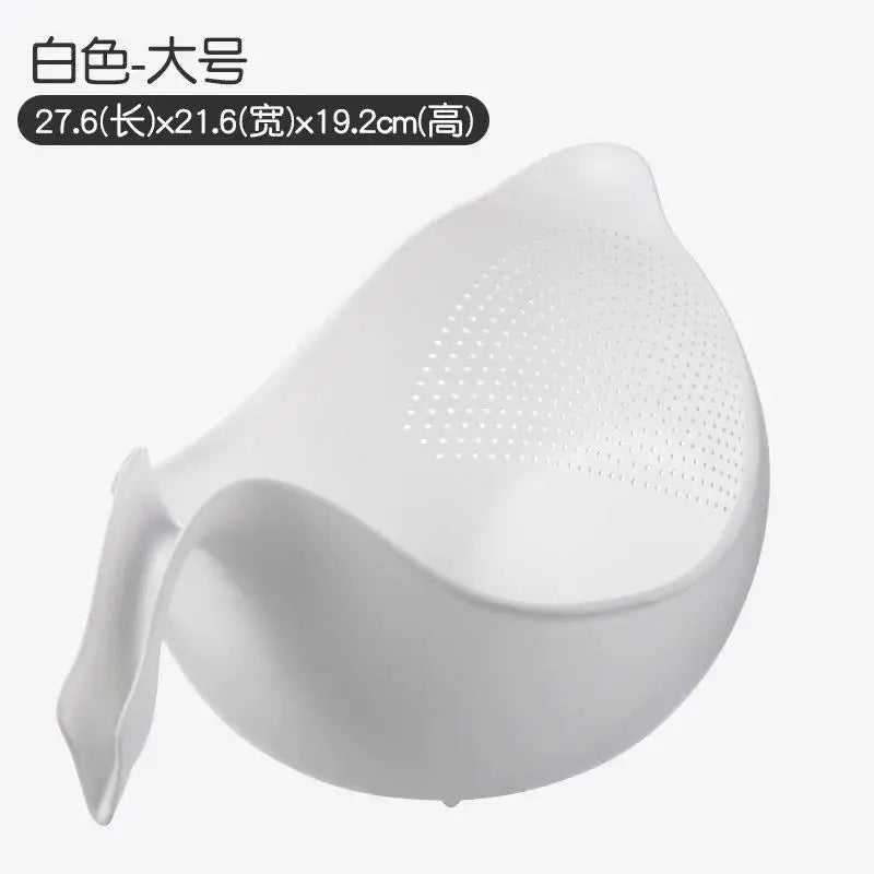 Kitchen Drain Basket – Rice Washing & Vegetable Strainer Kitchen Strainer Basket Axl White
