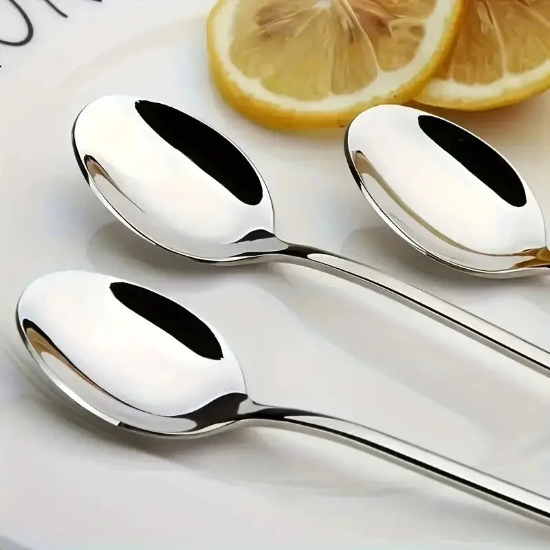 4-Piece Long Handle Stainless Steel Iced Tea & Coffee Spoons Stirring Spoon Set Axl