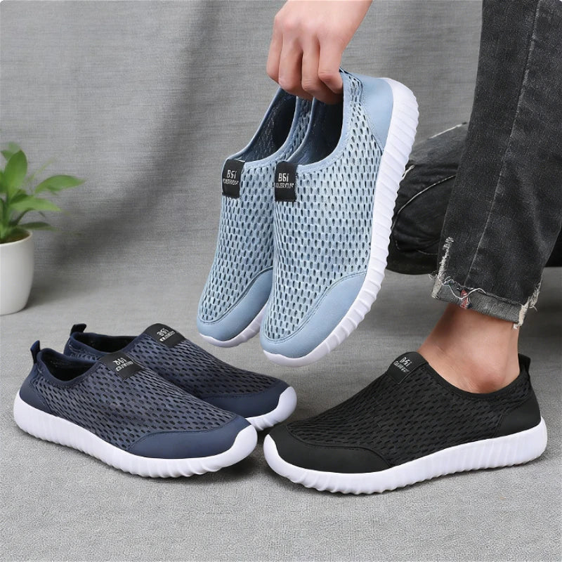 Men's Breathable Mesh Slip-On Sneakers | Lightweight Walking Shoes Mesh Walking Sneakers Axl