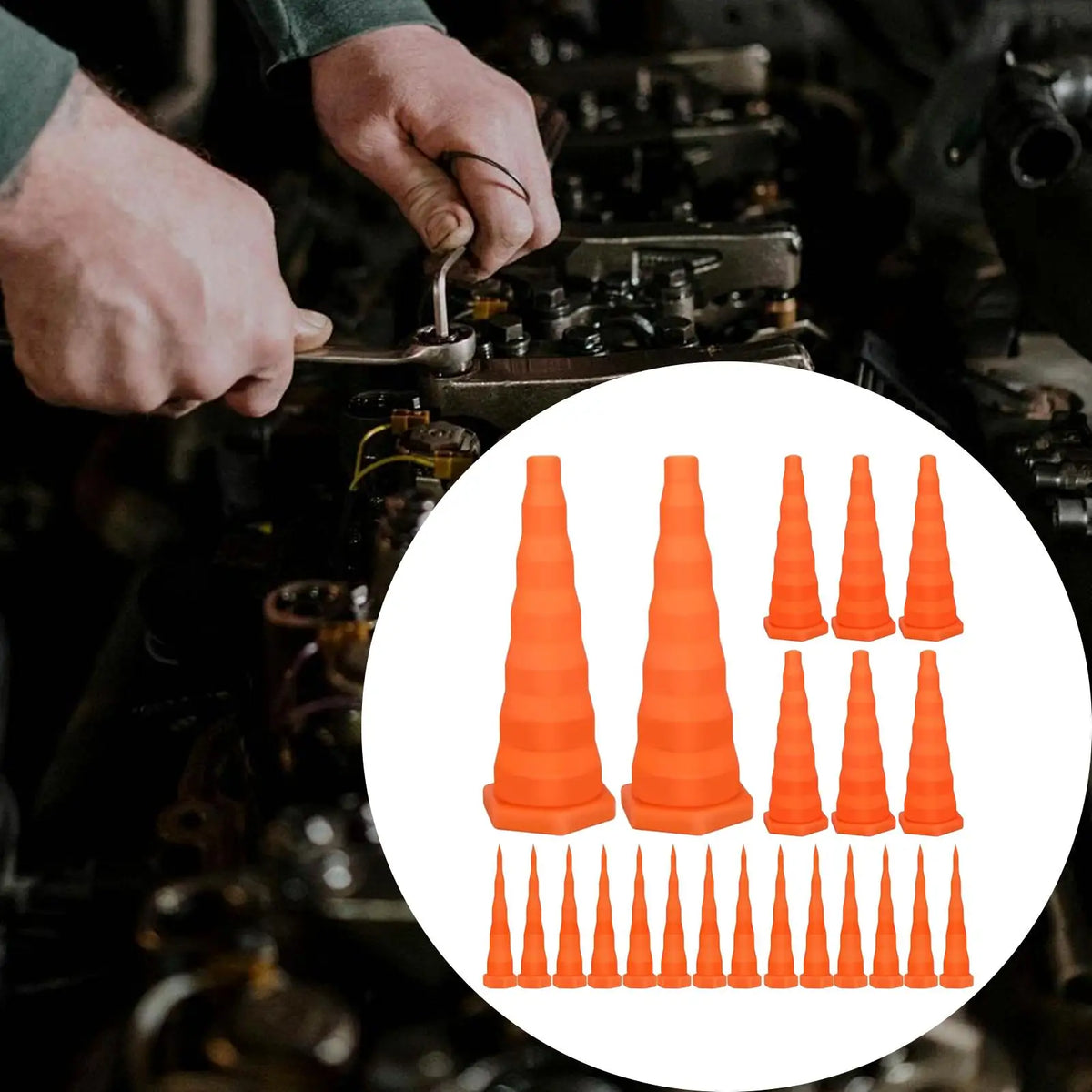 22-Pc Silicone Hydraulic Hose Plug Kit – Oil-Resistant Plugs Hydraulic Hose Plugs Axl