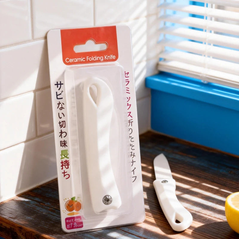 Folding Ceramic Fruit Peeler – Portable Mini Apple & Melon Knife Ceramic Fruit Peeler Axl