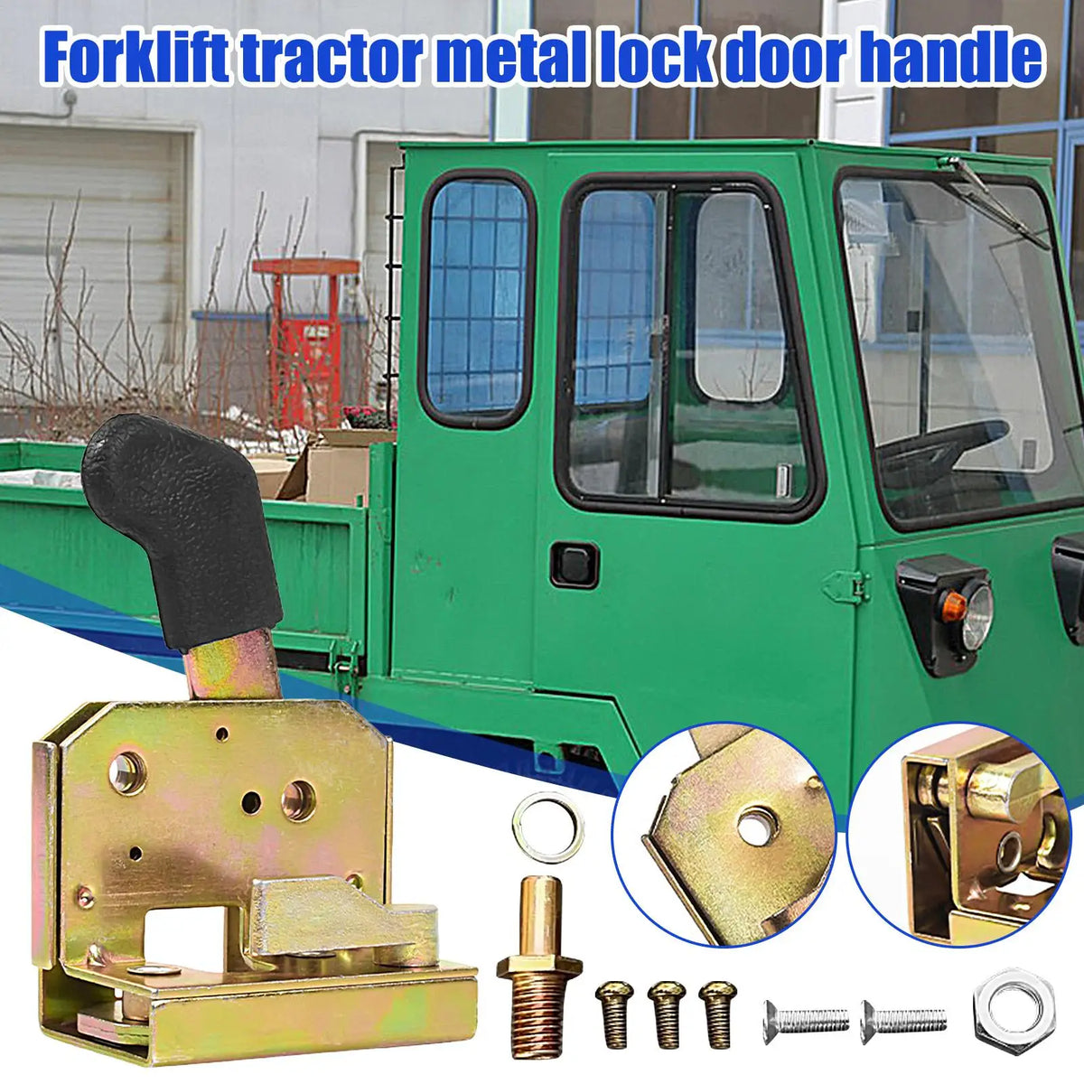Metal Locking Door Handle Set – Forklift, Tractor & Equipment Door Handle Lock Set Axl