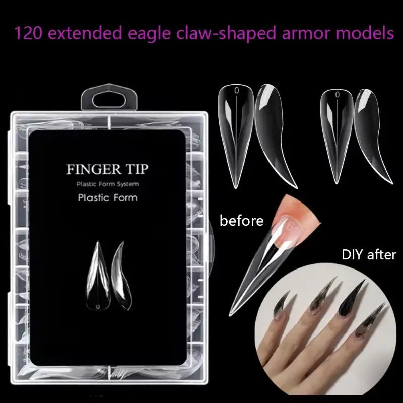 140-Piece Eagle Claw Full Cover Nail Tips & Dual Form Extension False Nail Tips Axl