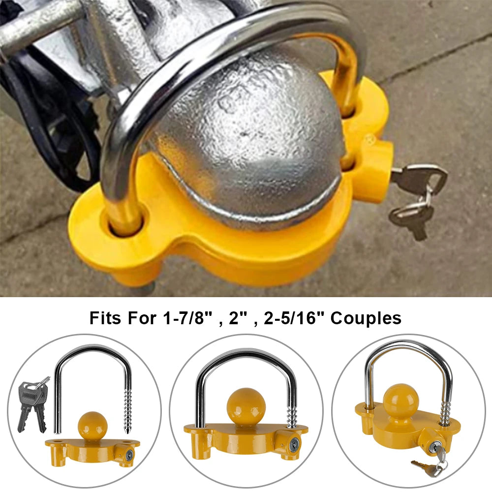 Adjustable Trailer Hitch Lock – Anti-Theft Tow Ball Security Trailer Hitch Lock Axl