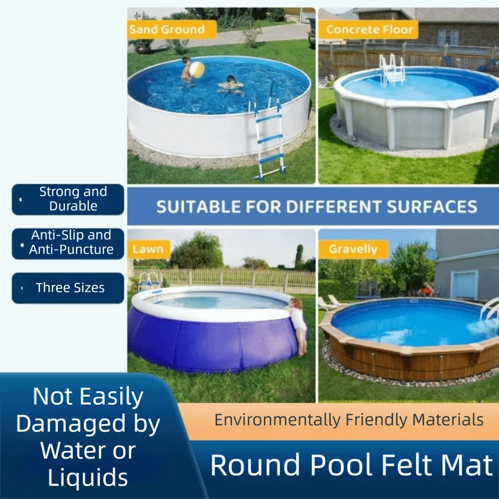 Round Felt Pool Liner Pad – Anti-Slip Puncture Resistant Mat Pool Liner Pad Axl