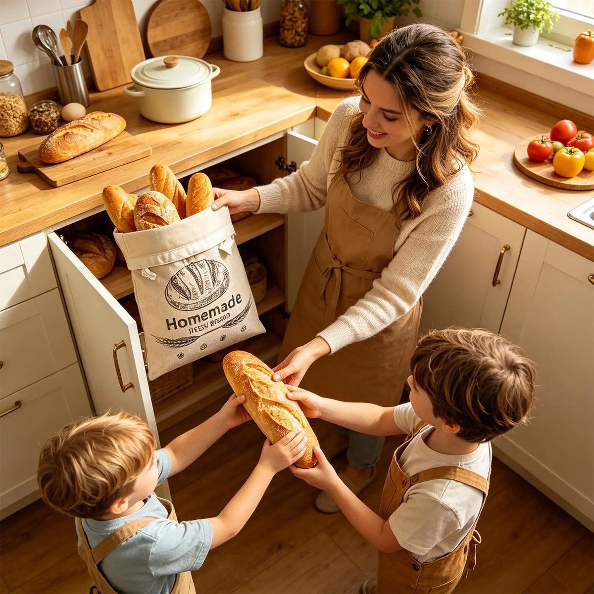 Beeswax Bread Bag – Reusable Linen Dough Storage Pouch Bread Storage Bag Axl