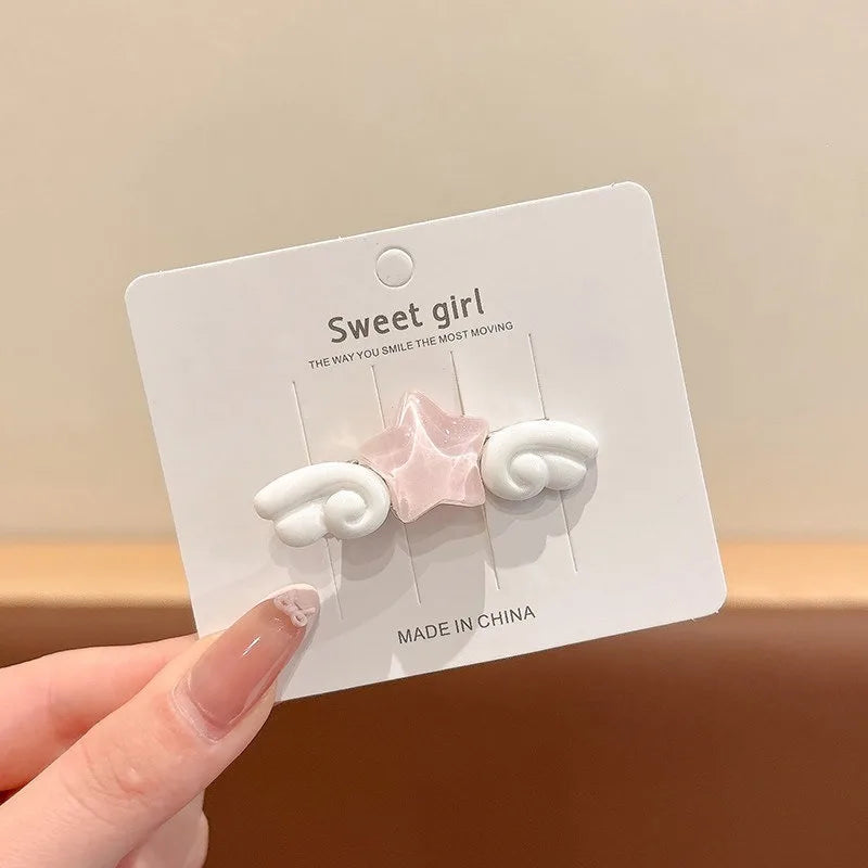 Star Wing Hair Clips for Girls – 2PCS Acrylic Barrettes Hair Barrettes Axl
