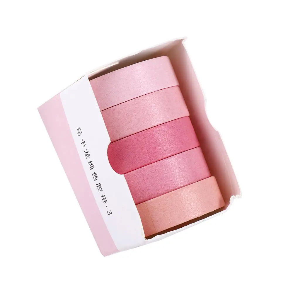 Solid Color Decorative Masking Tape Set – 5 Rolls Scrapbooking Decorative Masking Tape Axl 07