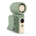 Clip-On Mini Fan – LED Display, 4 Speeds, USB Rechargeable Personal Clip-On Fan Axl Green
