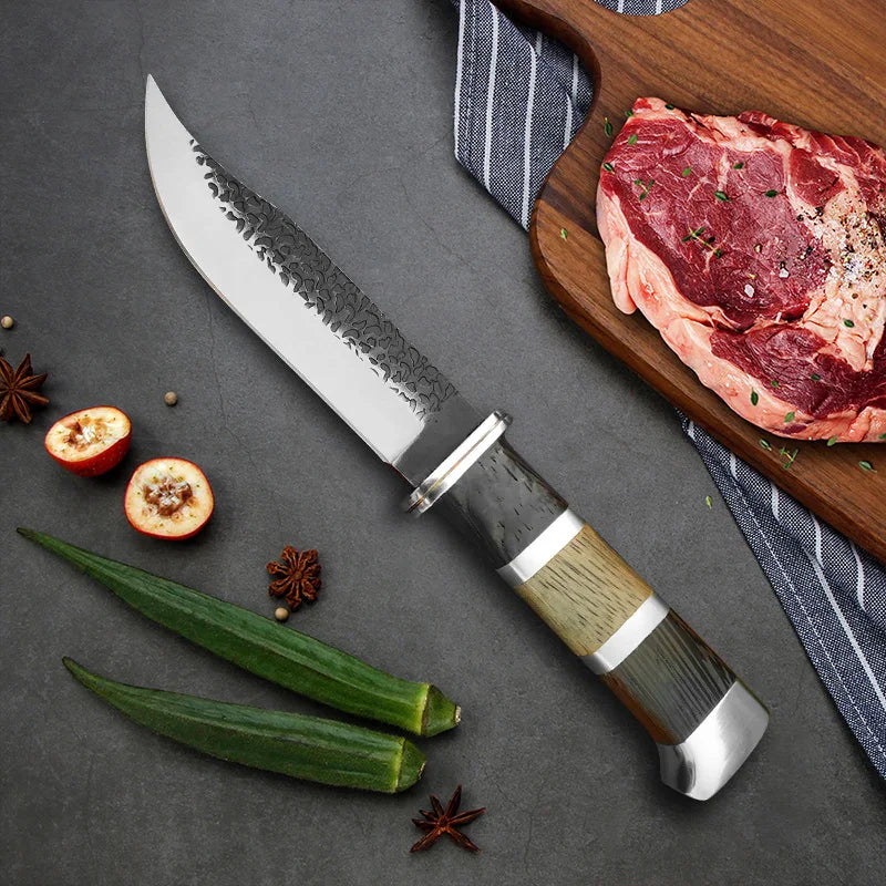 Hand Forged Boning Knife Stainless Steel Wooden Handle 10.5" Boning Knife Axl