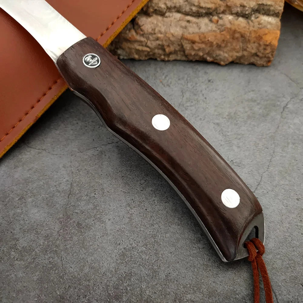 InLeung Hand Forged Kitchen Knife – Carbon Steel Wood Handle Kitchen Chef Knife Axl