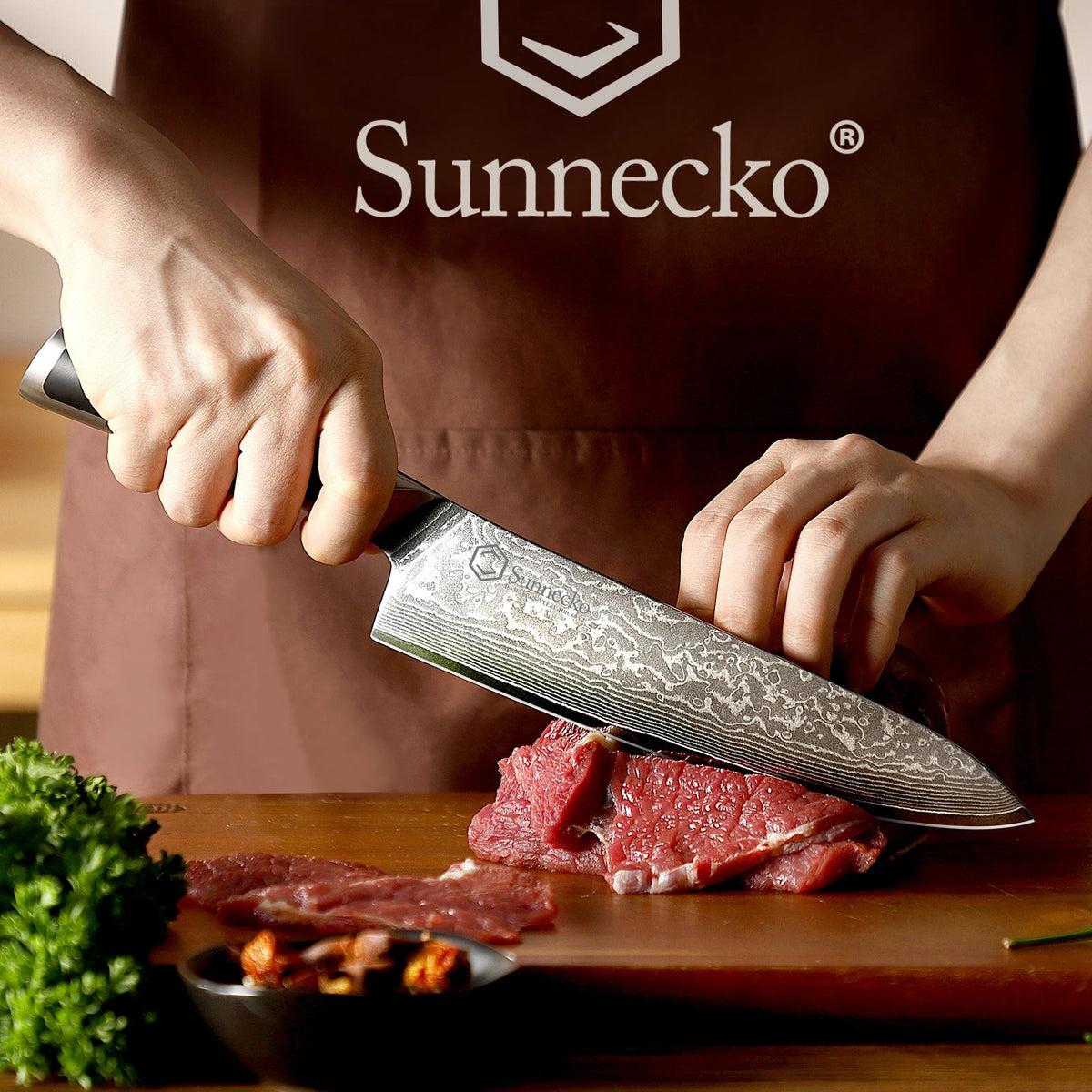 Sunnecko Damascus Kitchen Knife Set | VG10 Core 67-Layer Steel Damascus Kitchen Knife Set Axl