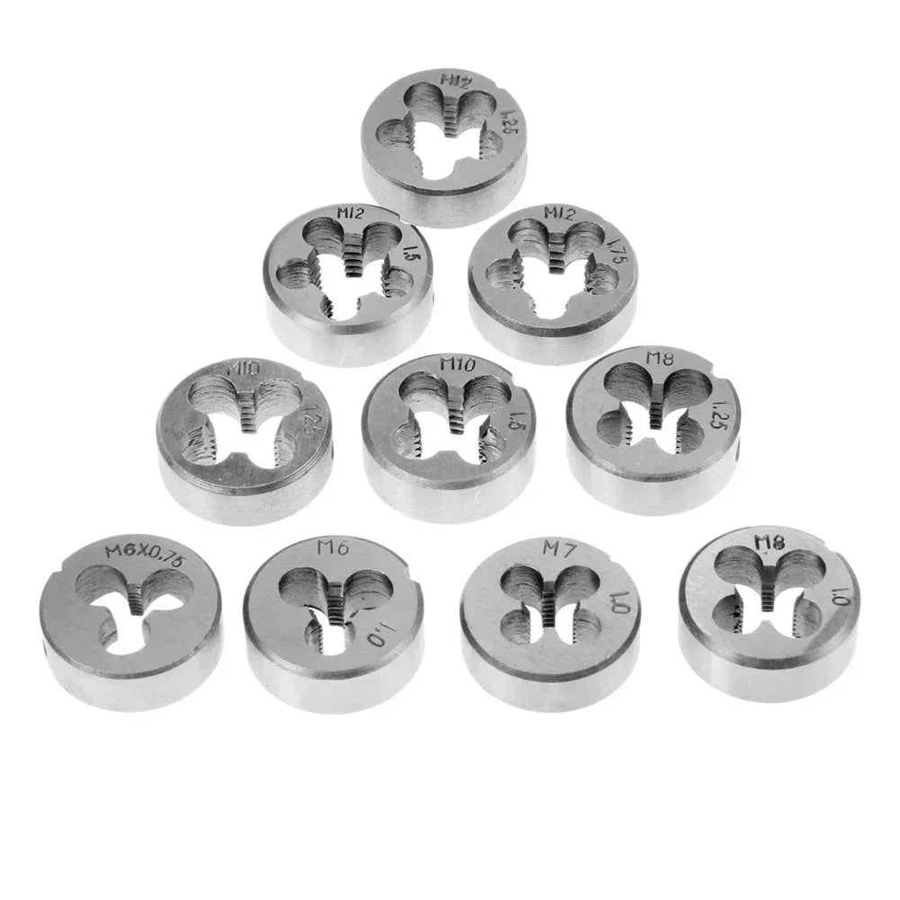 10pc Metric Thread Die Set M6–M12 | Steel Threading Cutting Dies Thread Die Set Axl China Mainland