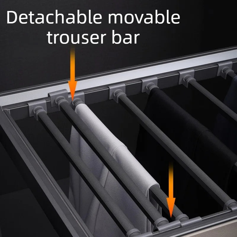 Telescopic Pants Rack – Built-In Sliding Wardrobe Organizer Wardrobe Pants Rack Axl