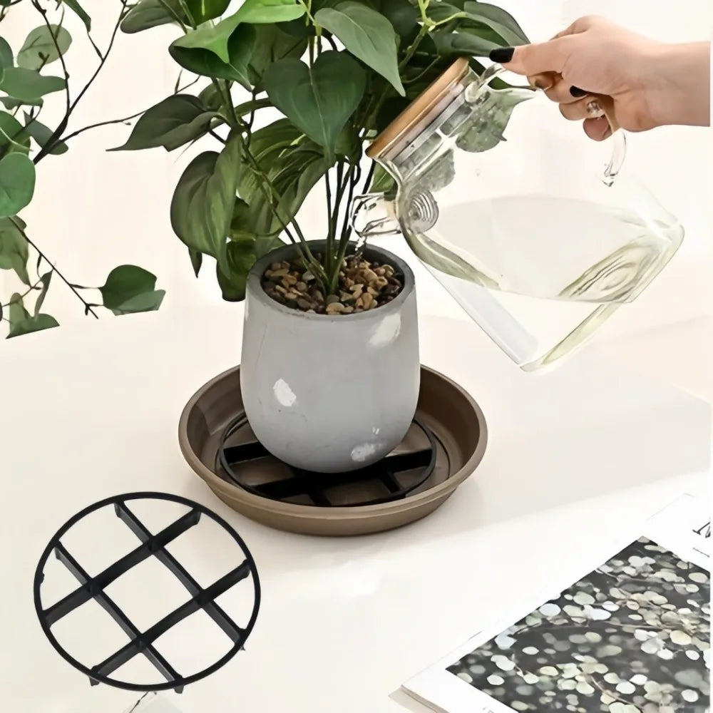 10-Pack Breathable Flower Pot Trays – Anti-Rot Plastic Base Pads Pot Base Trays Axl