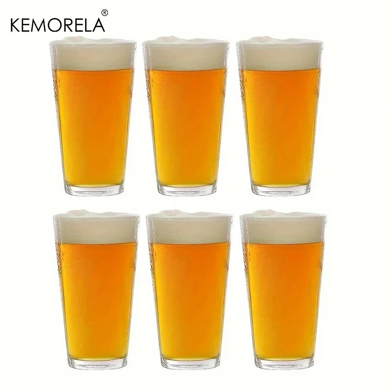 KEMORELA 6-Piece Pint Glasses Set – Dishwasher Safe Drinkware Pint Glass Set Axl 6PCS