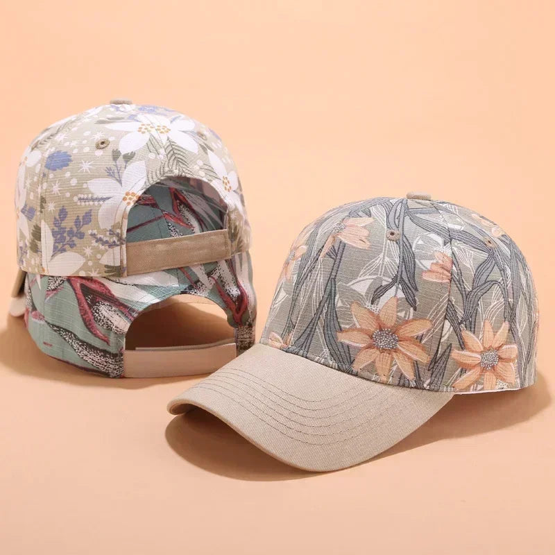 Women's Bohemian Floral Baseball Cap – Adjustable Sun Hat Printed Baseball Cap Axl